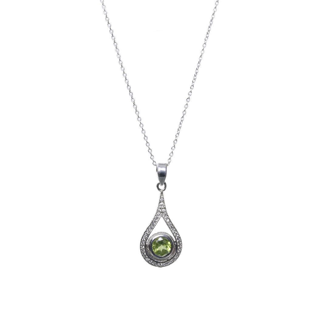 925 Silver Peridot Teardrop Jewelry Set | Women's Gift