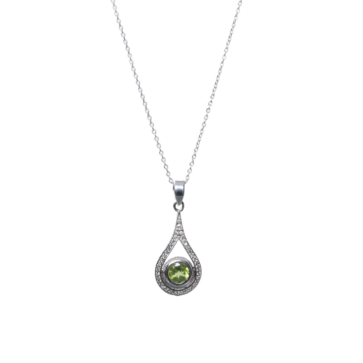 925 silver peridot teardrop jewelry set | women's gift