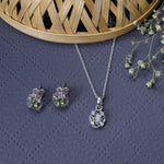 Load image into Gallery viewer, 925 Silver Peridot Jewelry Set | Earrings &amp; Necklace | Gift
