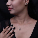 Load image into Gallery viewer, 925 Silver Peridot Jewelry Set | Earrings &amp; Necklace | Gift
