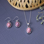 Load image into Gallery viewer, 925 Silver Rhodochrosite Jewelry Set | Gemstone Earrings &amp; Necklace for Women
