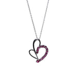 Load image into Gallery viewer, 925 Silver Heart Earrings &amp; Necklace Set | Ruby Jewelry for Women
