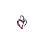 Load image into Gallery viewer, 925 Silver Heart Earrings &amp; Necklace Set | Ruby Jewelry for Women

