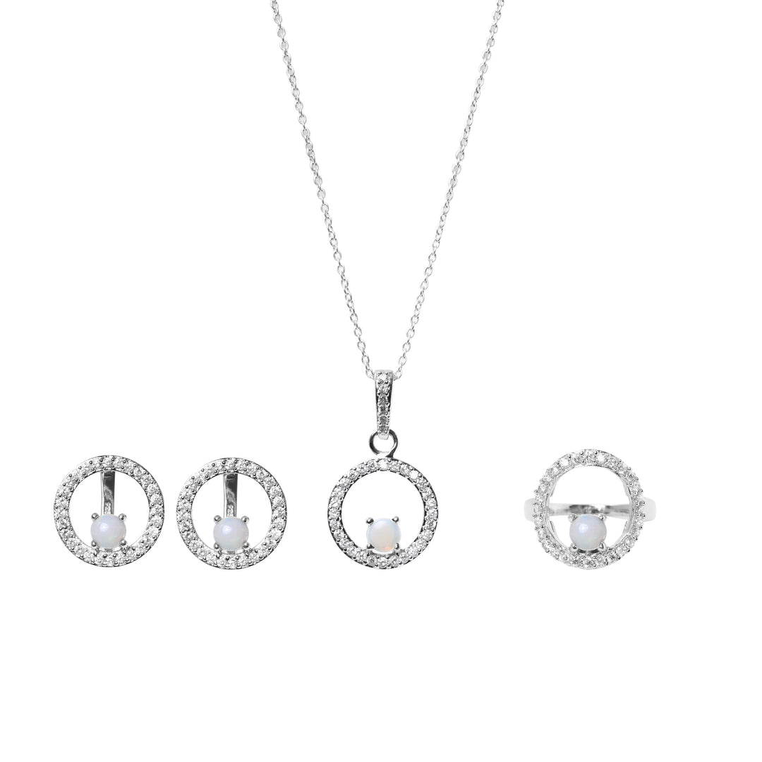 925 Silver Opal Jewelry Set for Women | Gift for Her