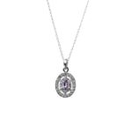 Load image into Gallery viewer, 925 Silver Amethyst Jewelry Set | Stud Earrings, Pendant, Ring
