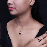 将图像加载到图库查看器中， 925 Silver Ruby Jewelry Set for Women | Gift Idea
