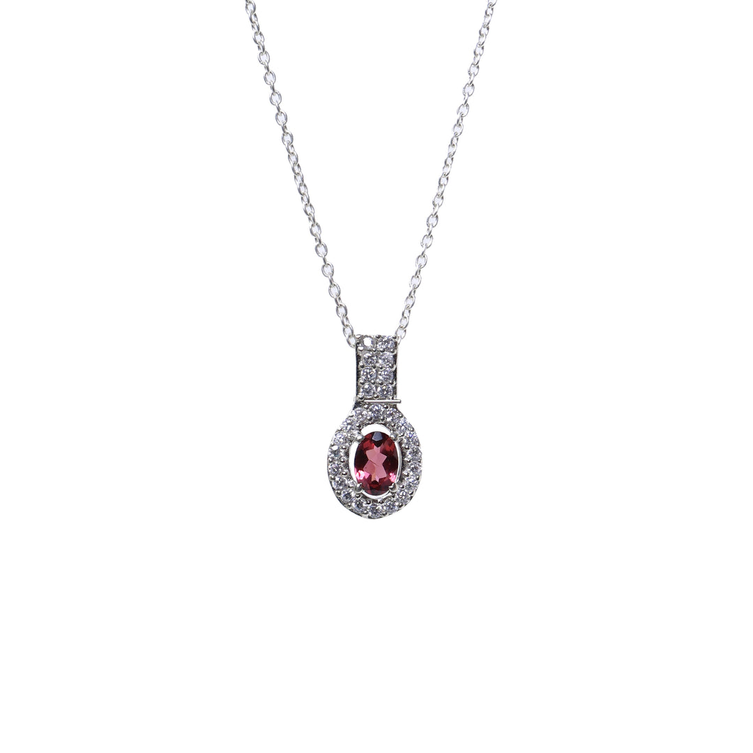 Silver Ruby Jewelry Set | Earrings, Necklace, Ring | Gift