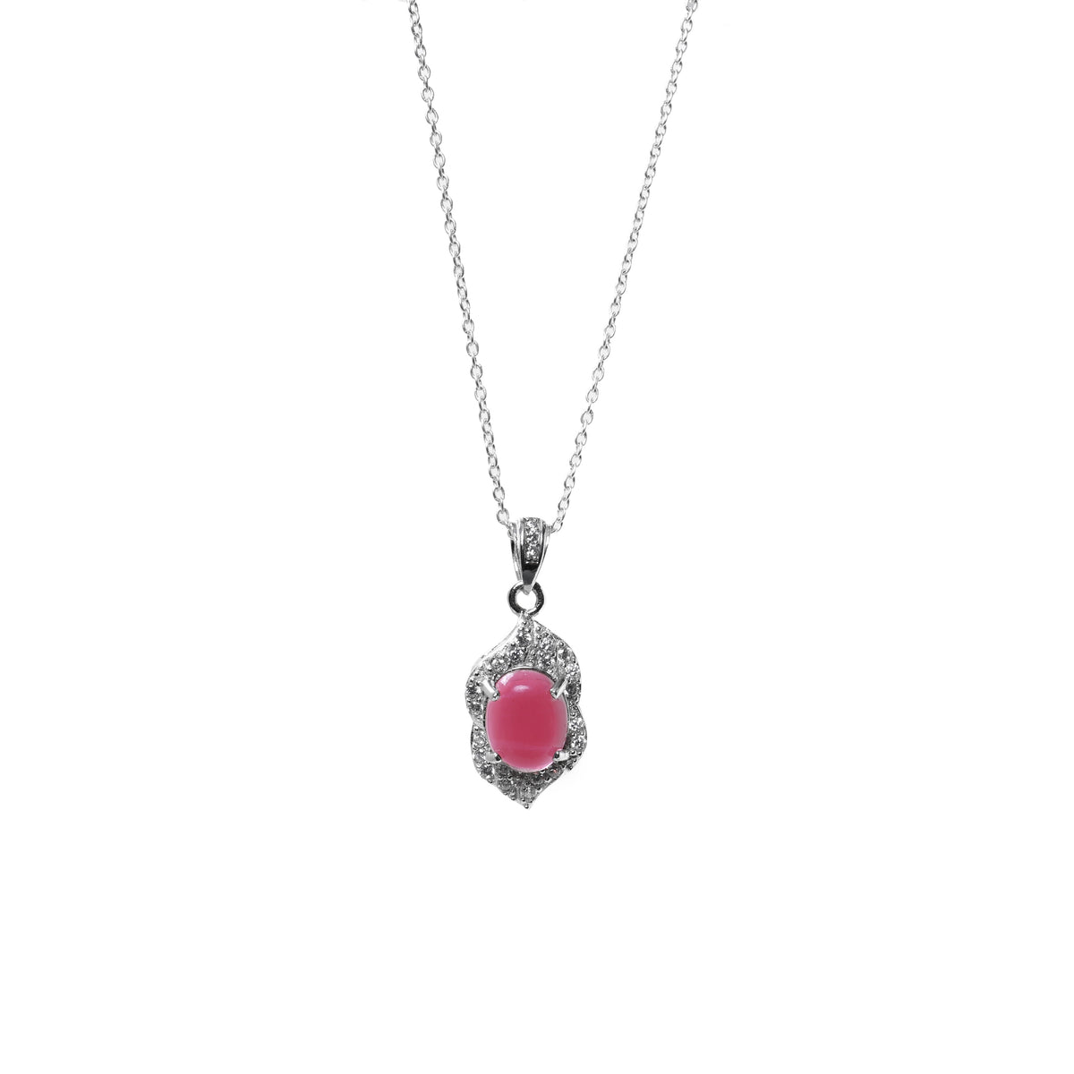 925 silver pink gemstone jewelry set for women | gift