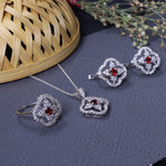 Load image into Gallery viewer, 925 Silver Red Gemstone Jewelry Set for Women | Gift
