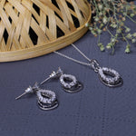 将图像加载到图库查看器中， 925 Silver Teardrop Earrings &amp; Necklace Set | Gift for Her
