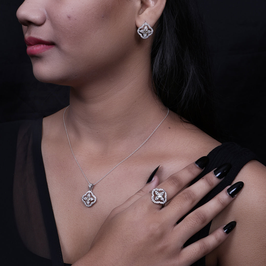 925 Silver Cubic Zirconia Jewelry Set | Women's Gift