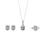 Load image into Gallery viewer, Silver Citrine Jewelry Set | Earrings, Necklace &amp; Ring for Women
