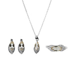 将图像加载到图库查看器中， Silver Citrine Jewelry Set: Earrings, Necklace, Ring | Gift Set
