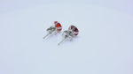 Load and play video in Gallery viewer, Silver Red Ruby Stud Earrings | Gemstone Jewelry for Women
