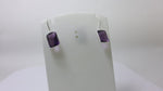 在图库查看器中加载和播放视频， 女士银色紫水晶水滴耳环 | 紫色宝石首饰
