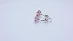 Load and play video in Gallery viewer, Silver Pink Sapphire Stud Earrings | Flower Design | For Women
